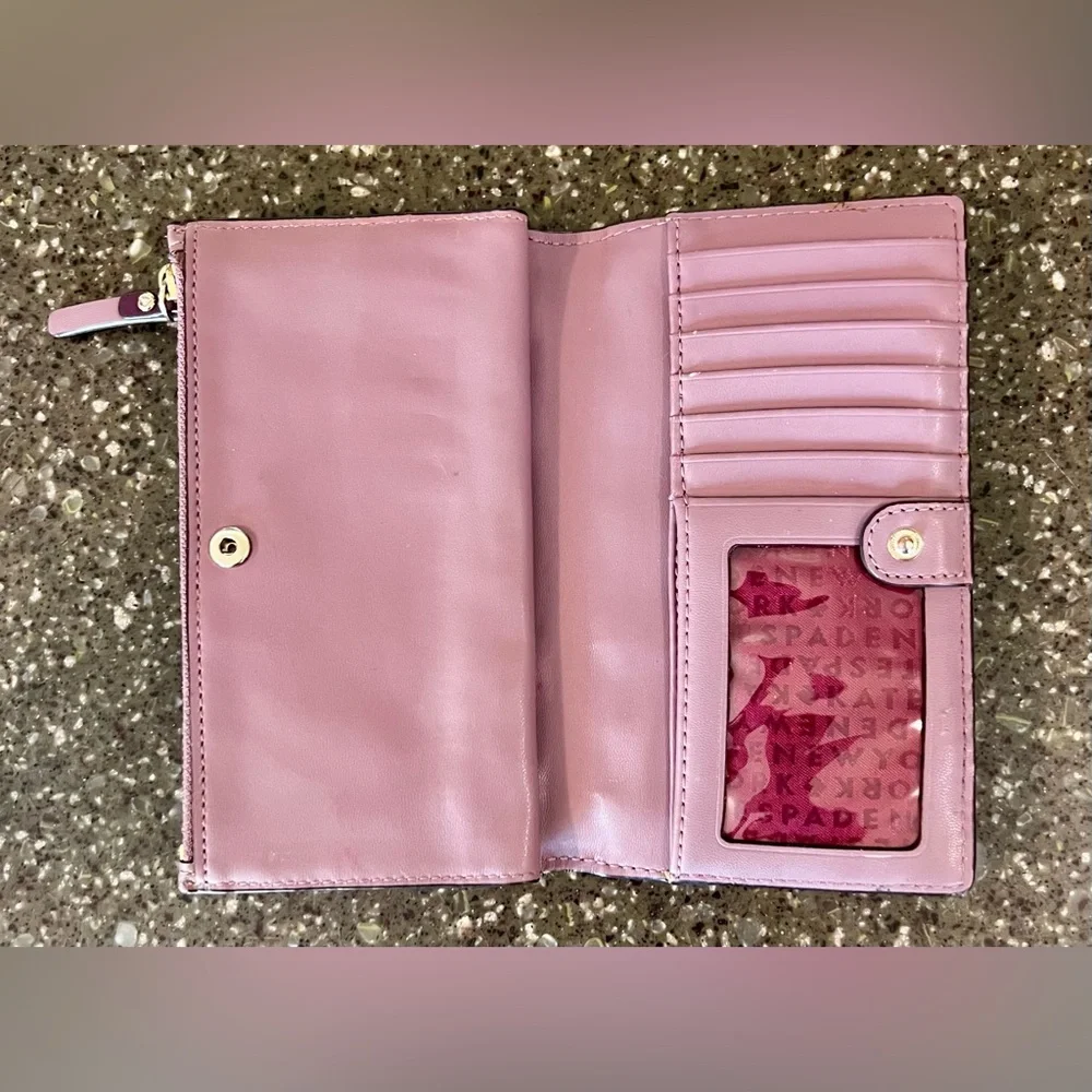Kate Spade Plum Laurel Way Stacy Large Slim Leather Wallet | Classic | Cute